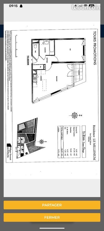 Appartement à louer, 44m², Tours