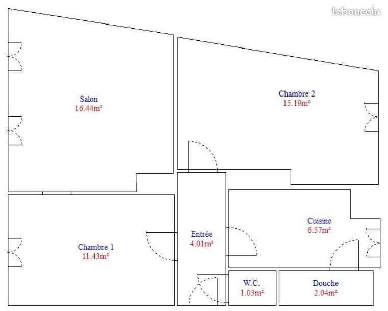 Appartement à louer, 57m², Mulhouse