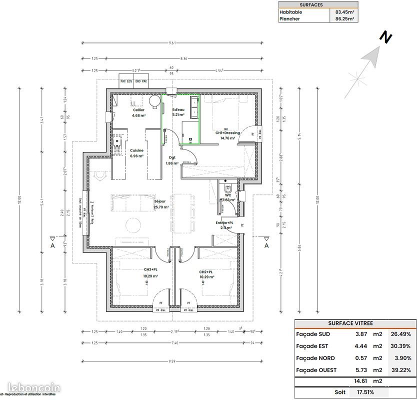 Maison à vendre, 85m², Saint-Paul-en-Born