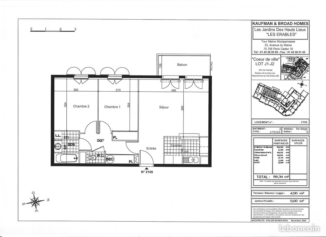 Appartement à louer, 60m², Vauréal