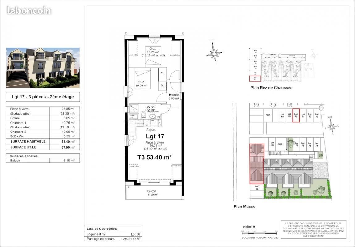 Appartement à louer, 53m², Saint-Denis-en-Val