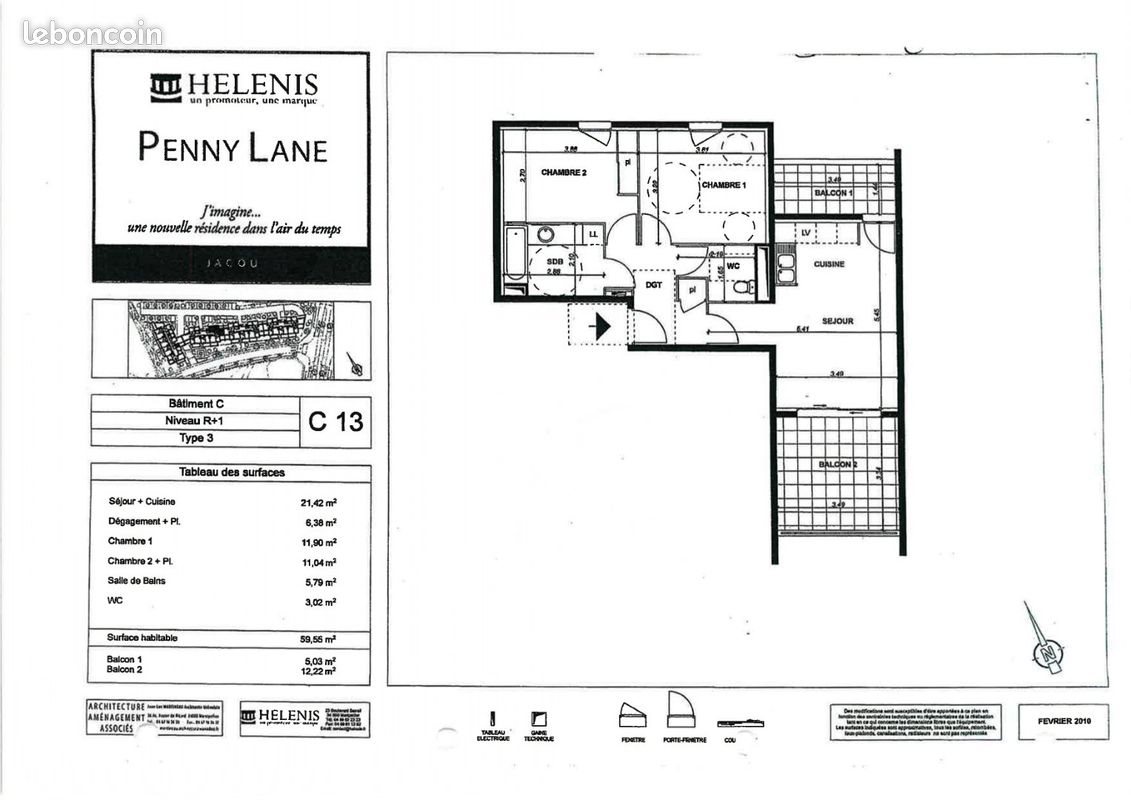 Appartement à vendre, 59m², Jacou