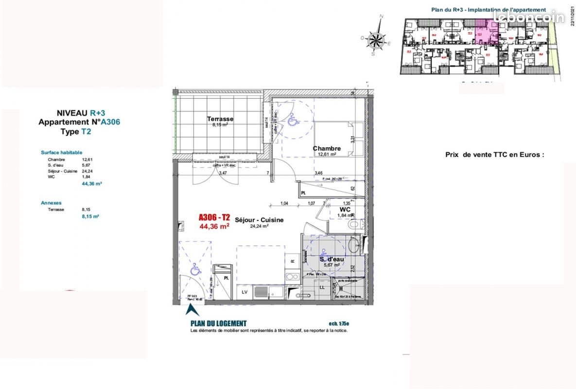 Appartement à louer, 44m², Limoges