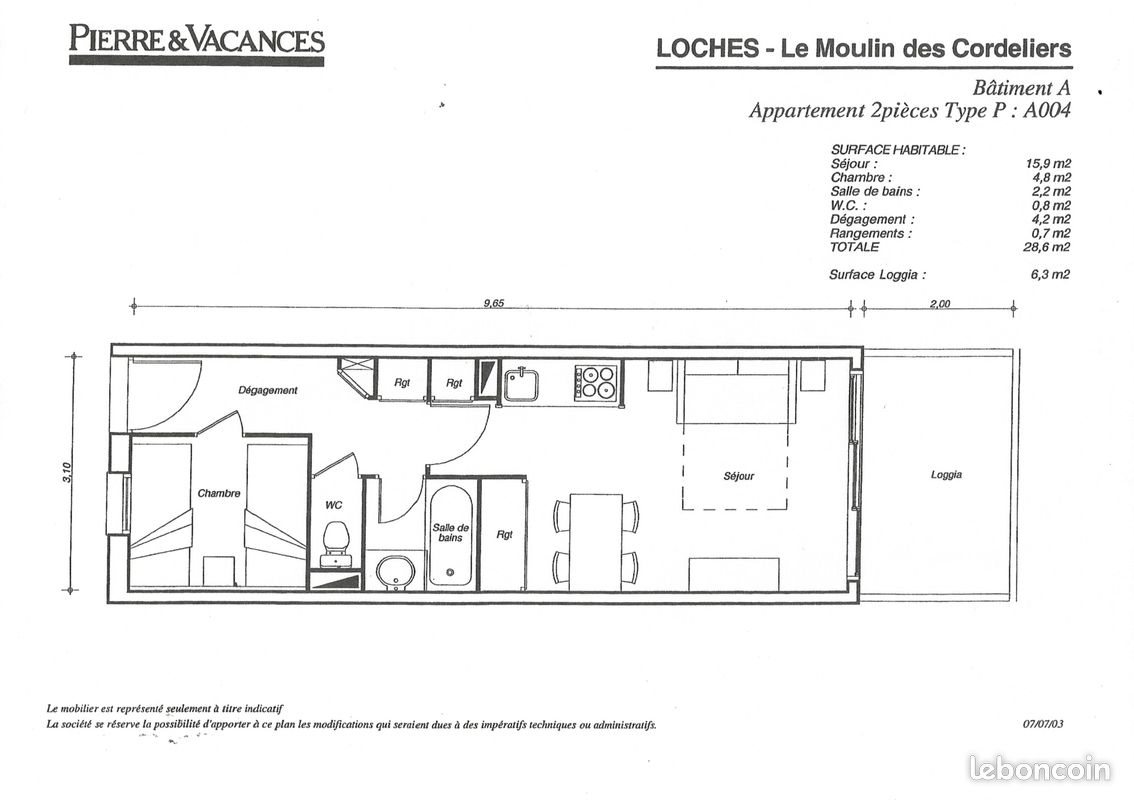 Appartement à vendre, 28m², Loches