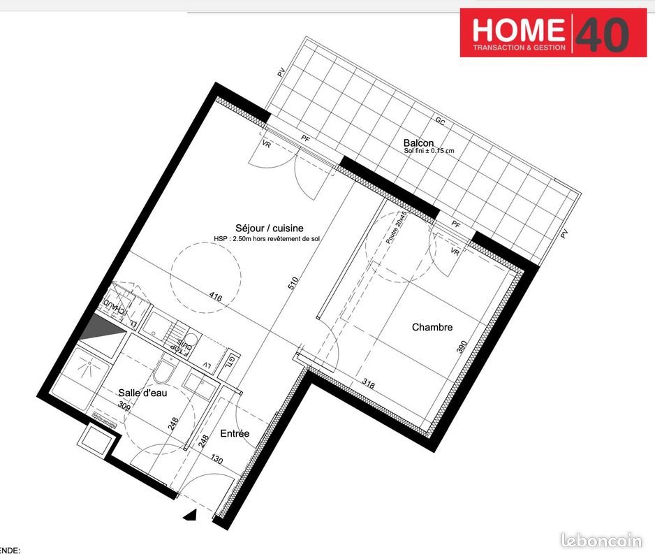 Appartement à louer, 43m², Cenon