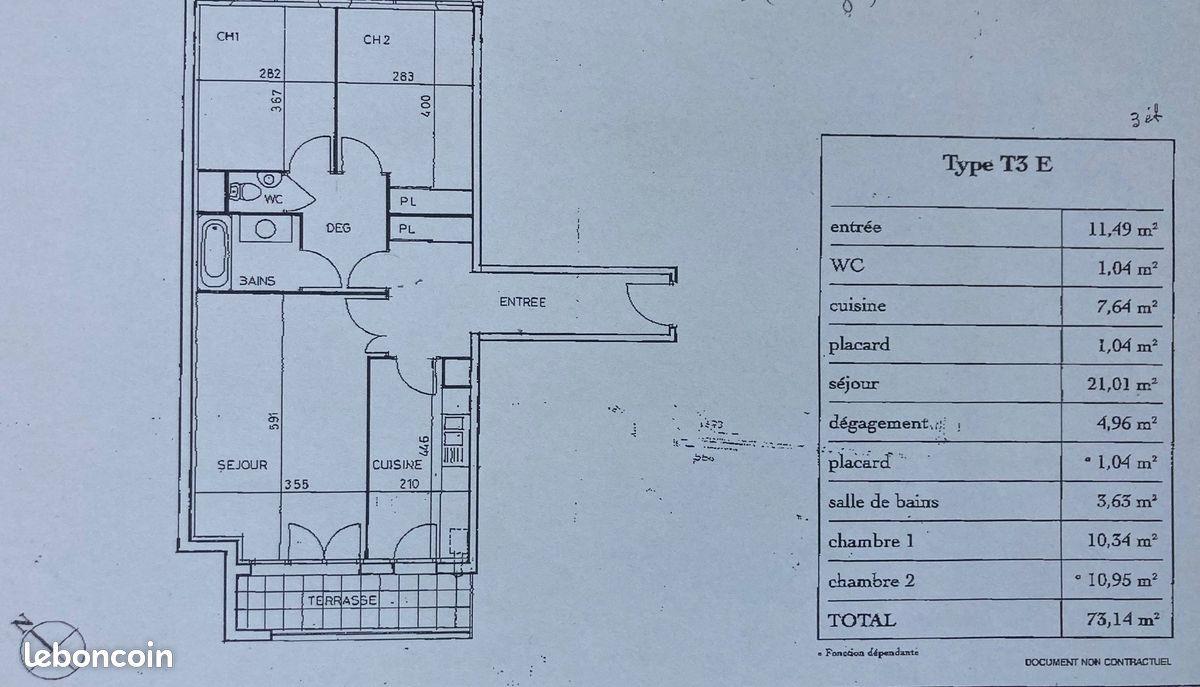 Appartement à louer, 73m², Reims