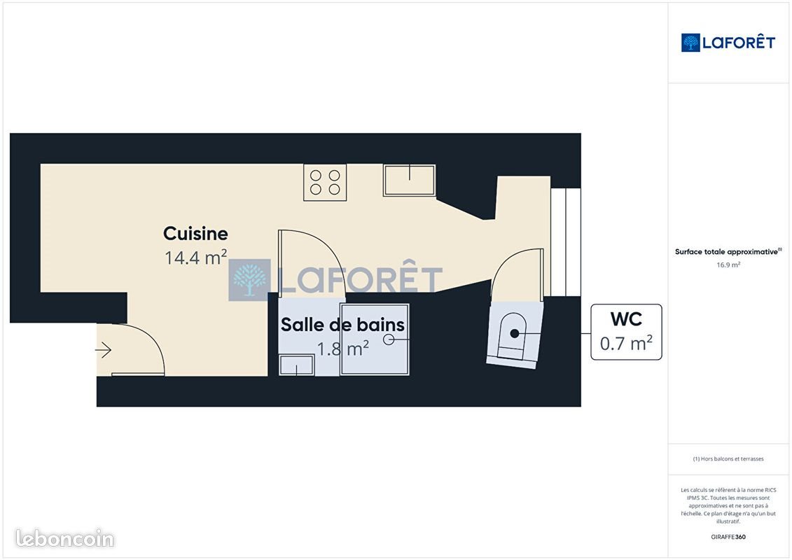 Appartement à louer, 17m², Ajaccio