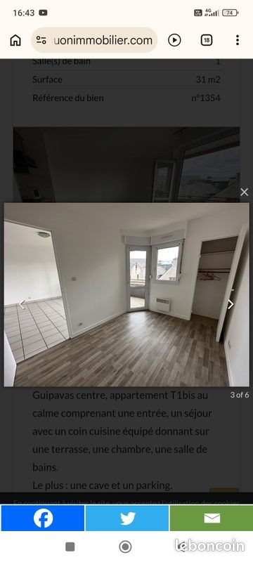 Appartement à louer, 32m², Guipavas