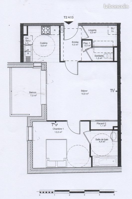 Appartement à louer, 53m², Reims