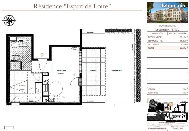 Appartement à louer, 41m², Orléans