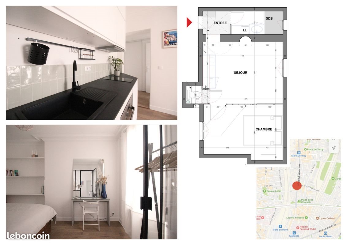 Appartement à louer, 30m², Paris 18ème
