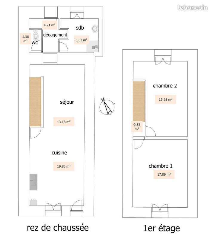 Appartement à louer, 80m², Damparis