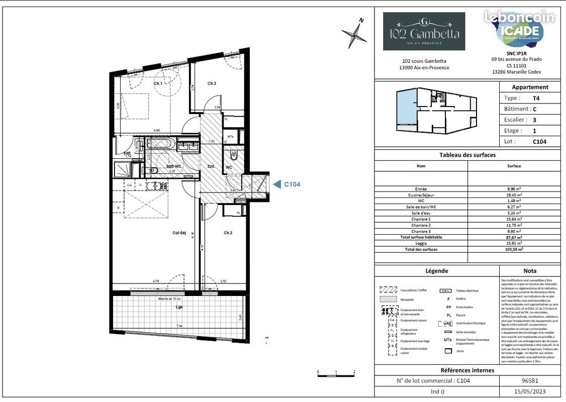 Appartement à vendre, 87m², Aix-en-Provence