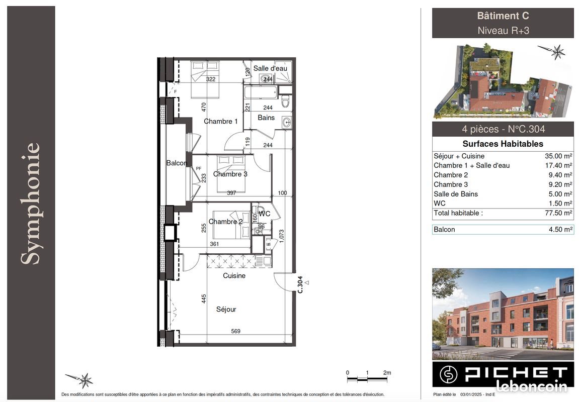 Appartement à louer, 78m², Templeuve