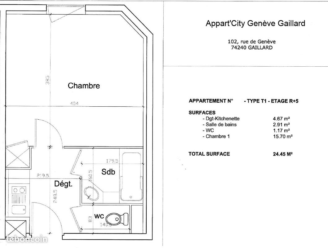 Appartement à vendre, 24m², Gaillard