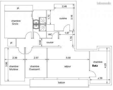 Appartement à louer, 87m², Brest