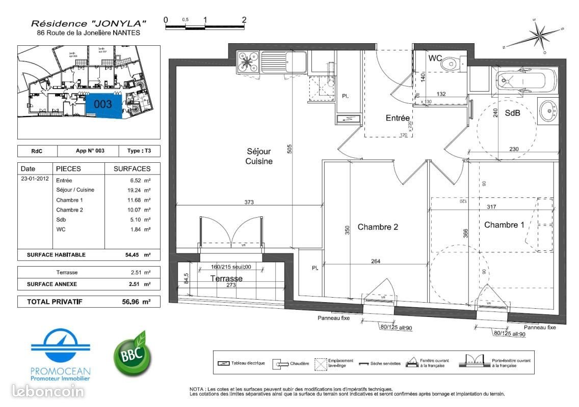 Appartement à louer, 54m², Nantes