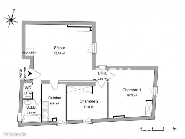 Appartement à louer, 69m², Bordeaux