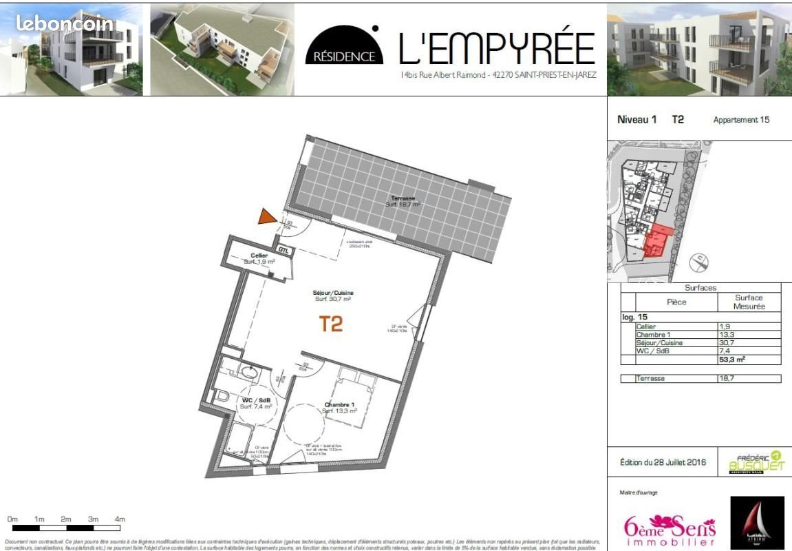 Appartement à louer, 53m², Saint-Priest-en-Jarez
