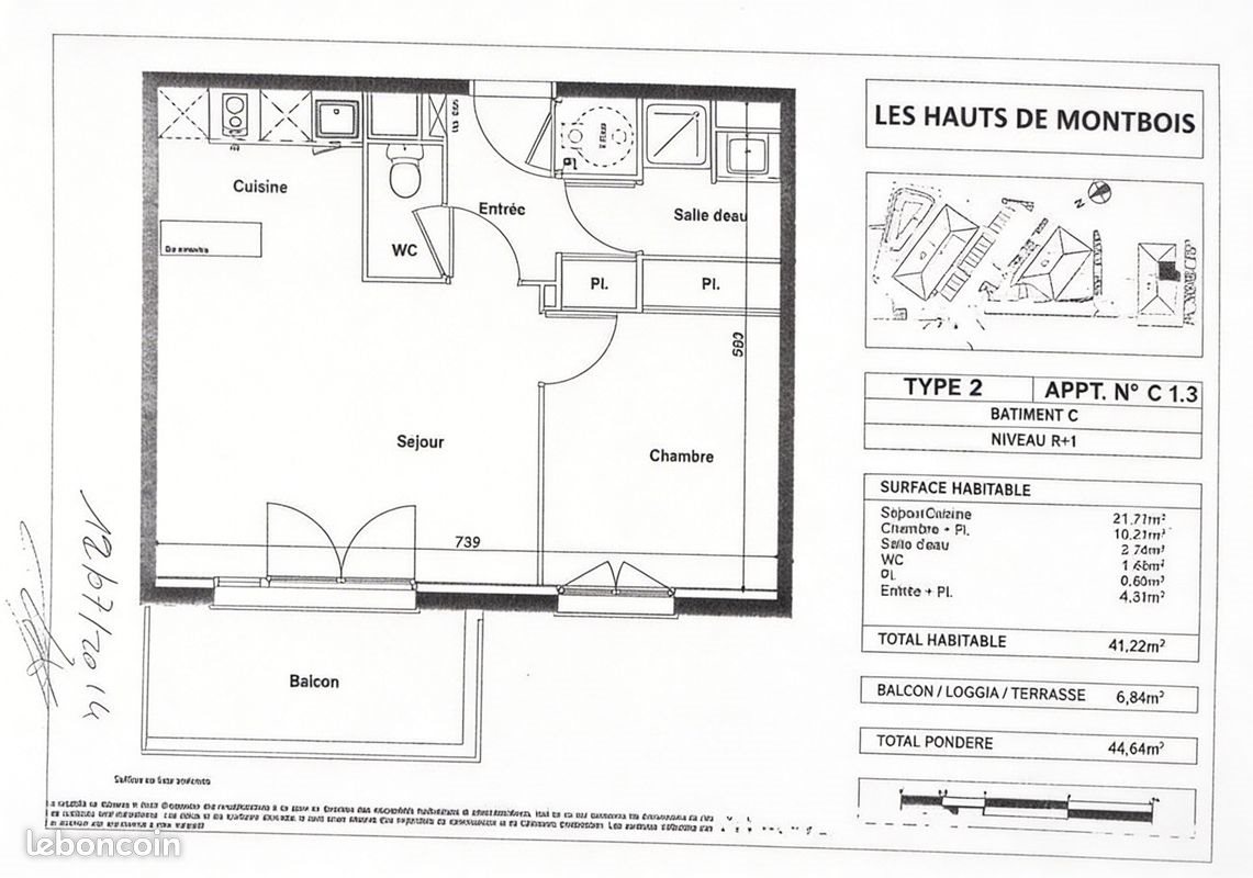 Appartement à louer, 41m², Deyme
