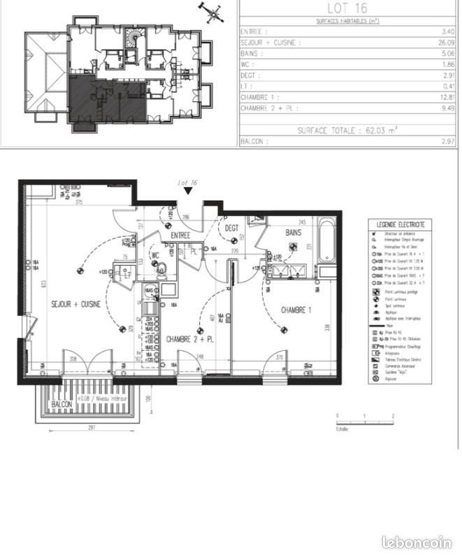 Appartement à louer, 60m², Montbazon
