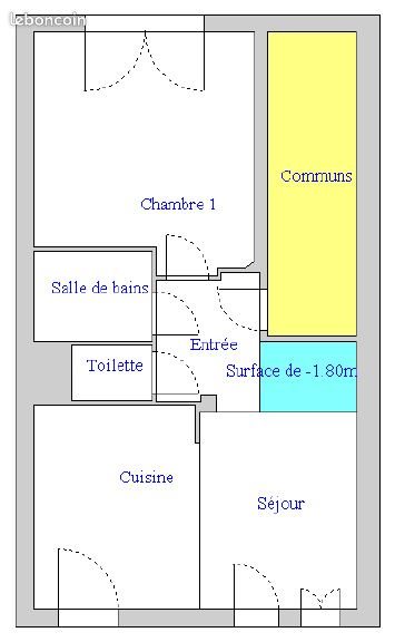 Appartement à louer, 45m², Saint-Max