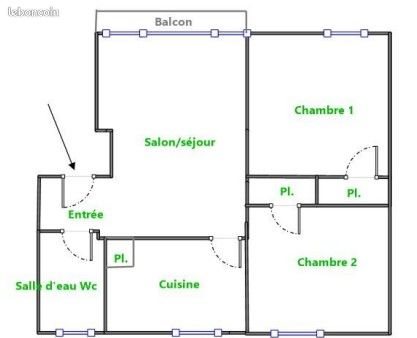 Appartement à louer, 48m², Marseille 3ème