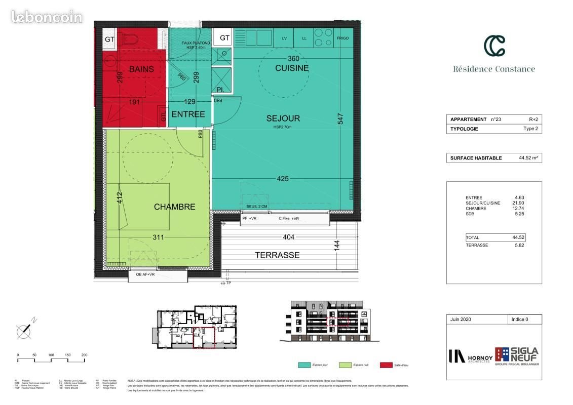 Appartement à louer, 44m², Mouvaux