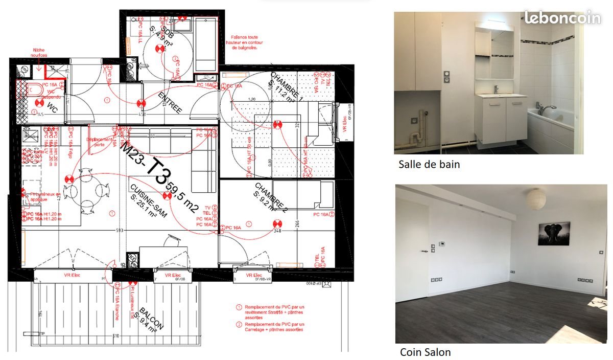 Appartement à louer, 60m², Lille