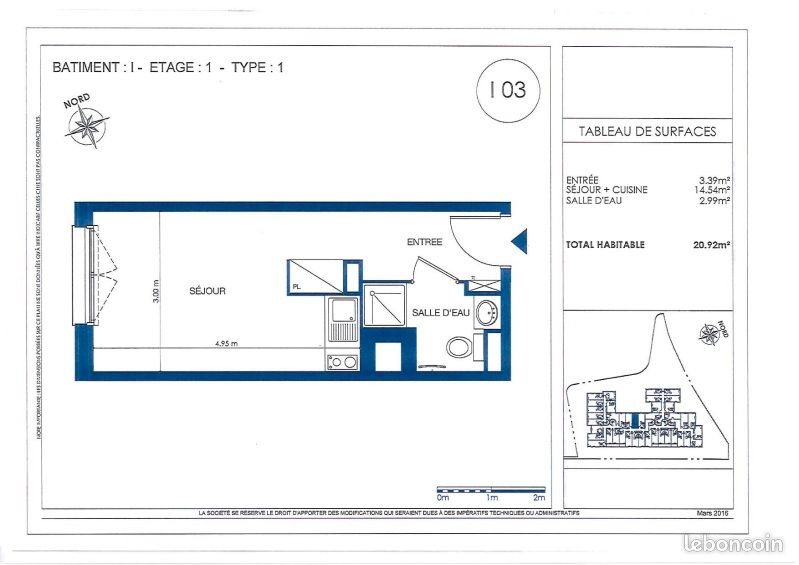Appartement à louer, 20m², Isle