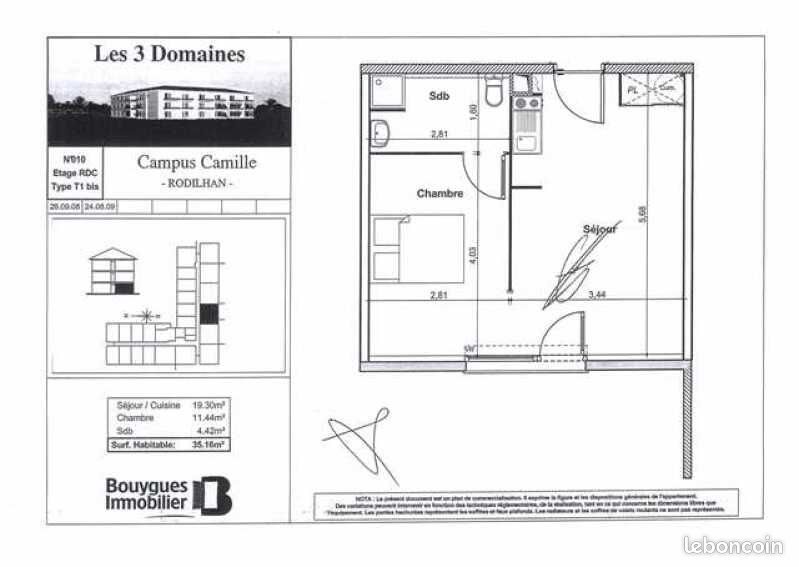 Appartement à louer, 35m², Rodilhan