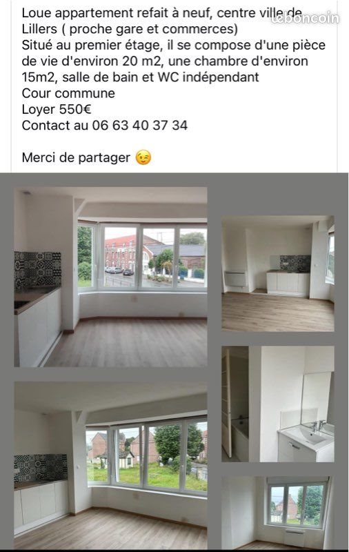 Appartement à louer, 40m², Lillers