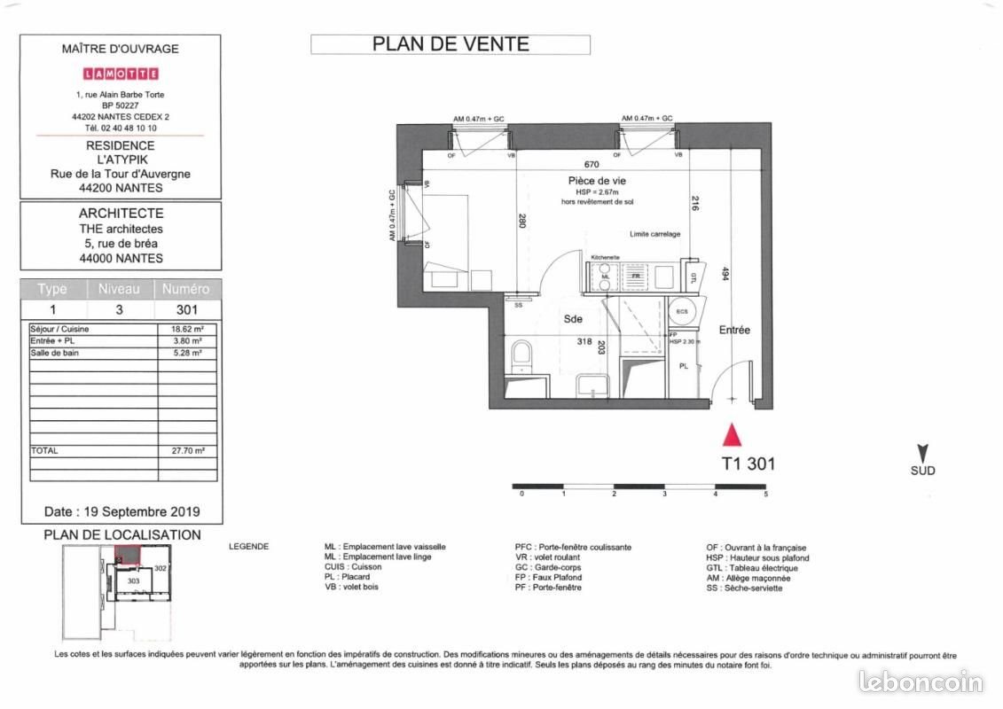 Appartement à louer, 27m², Nantes