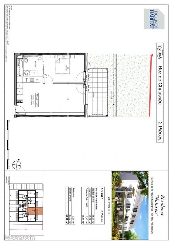 Appartement à louer, 41m², Heillecourt