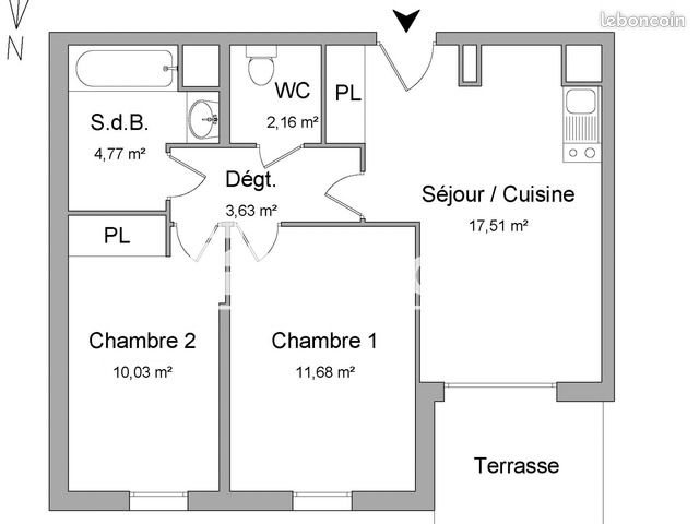 Appartement à louer, 49m², Marseille 11ème