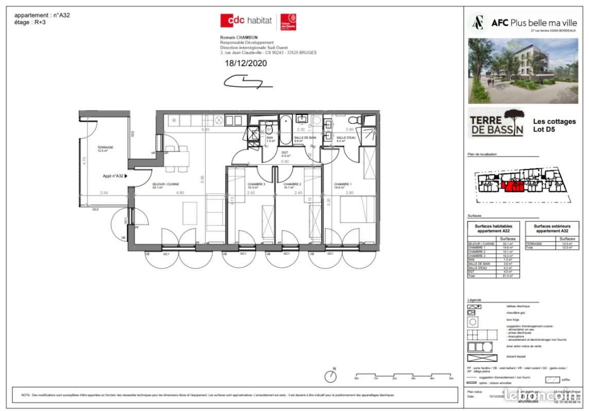 Appartement à louer, 80m², Biganos