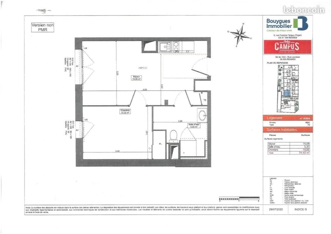 Appartement à louer, 34m², Rennes