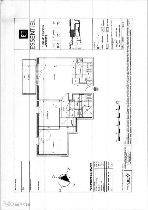 Appartement à louer, 67m², Angers