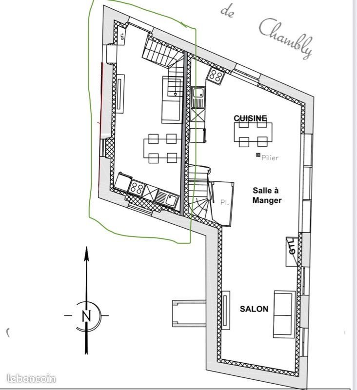 Appartement à louer, 80m², Amblainville