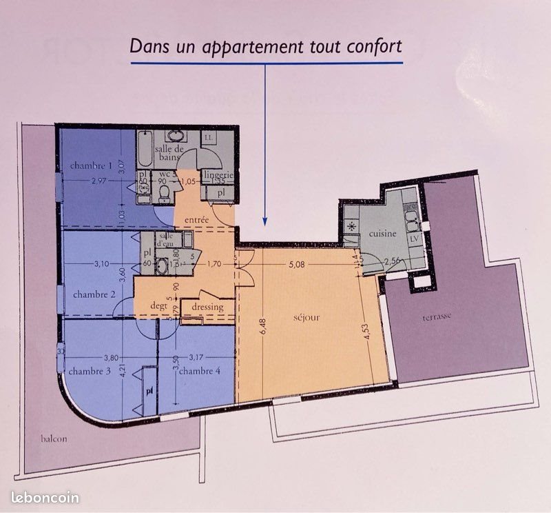 Appartement à louer, 122m², Tours