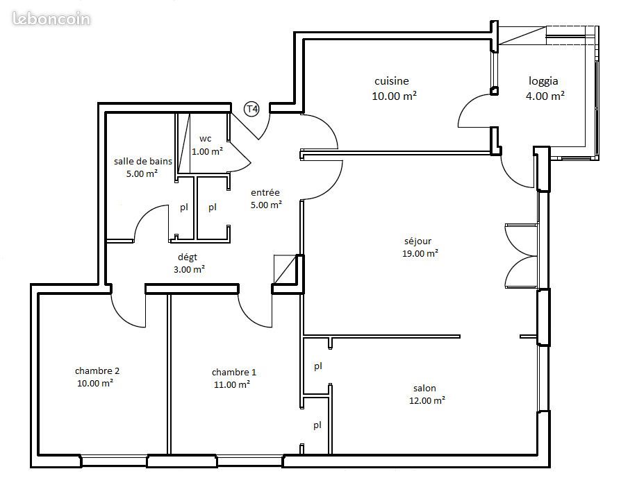 Appartement à louer, 77m², Vouziers