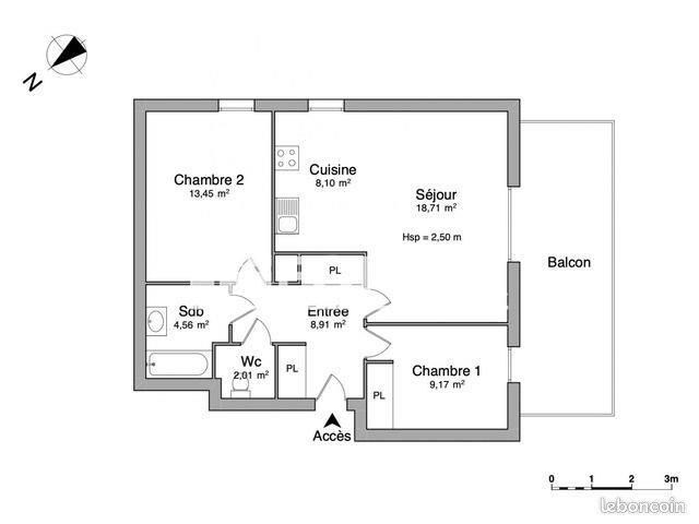 Appartement à louer, 64m², Bordeaux