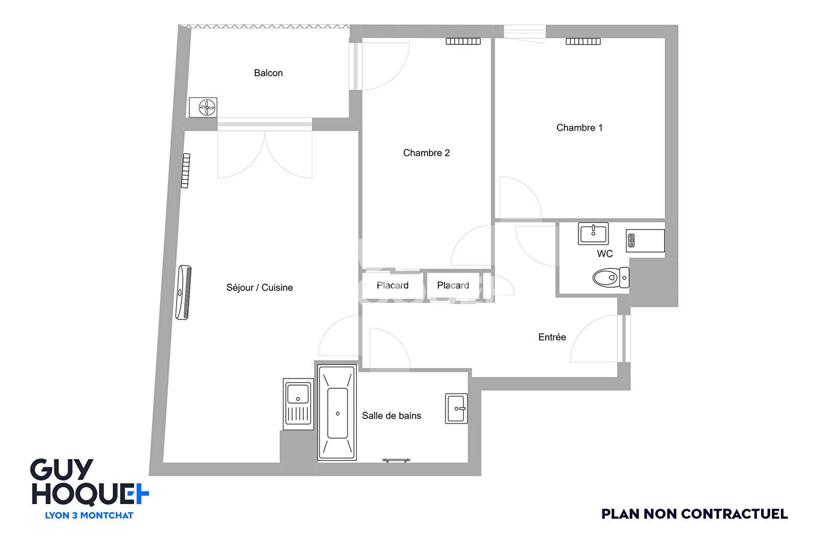 Appartement à vendre, 59m², Lyon 3ème