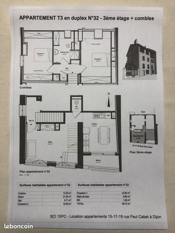 Appartement à louer, 69m², Dijon