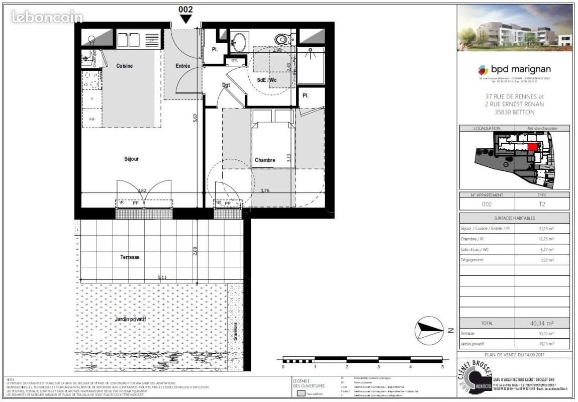 Appartement à louer, 40m², Betton