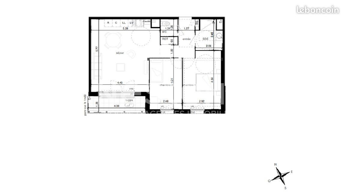 Appartement à vendre, 63m², Notre-Dame-de-Bondeville