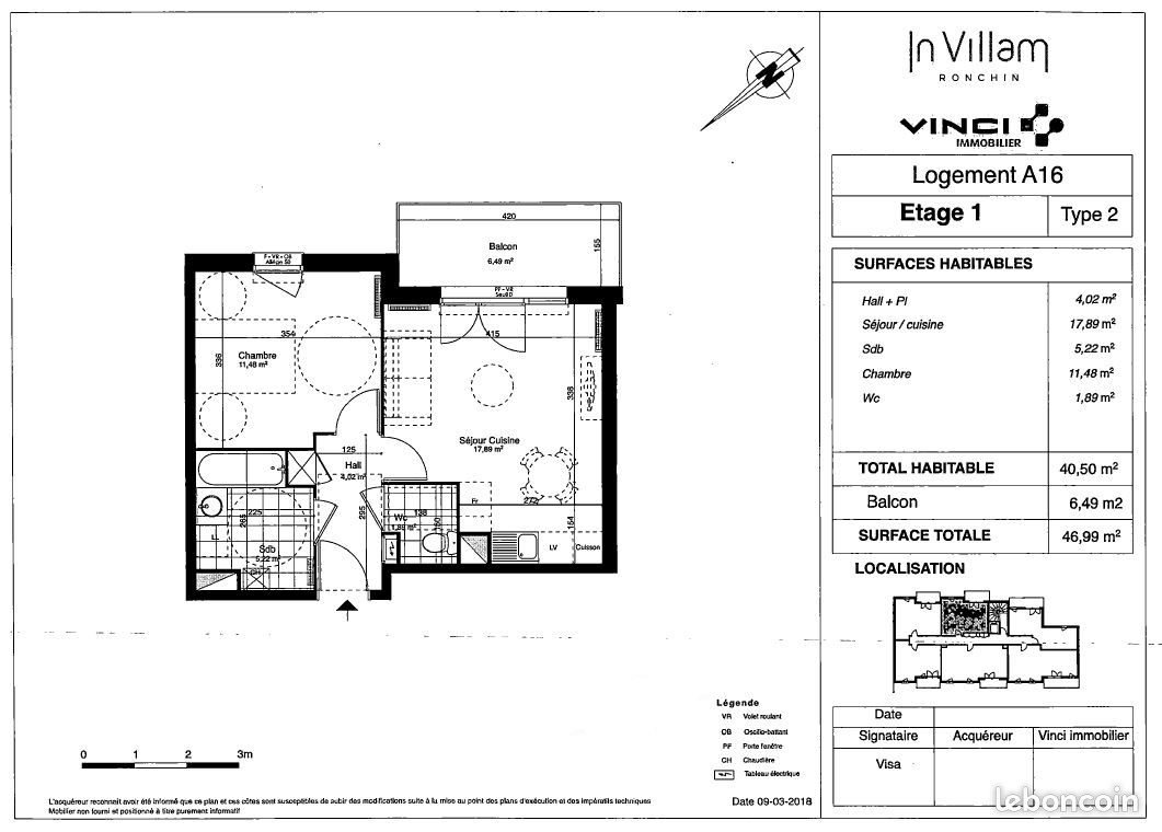 Appartement à louer, 40m², Ronchin