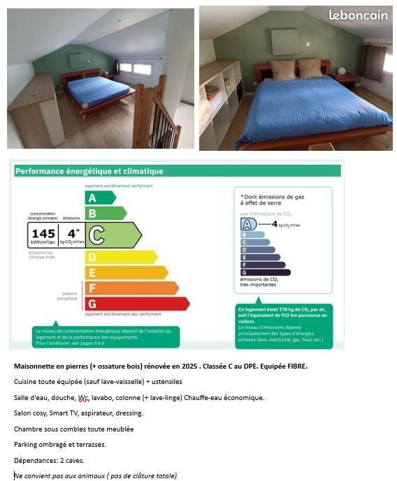 Maison à louer, 54m², Tercé