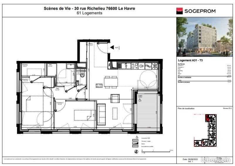 Appartement à louer, 66m², Le Havre