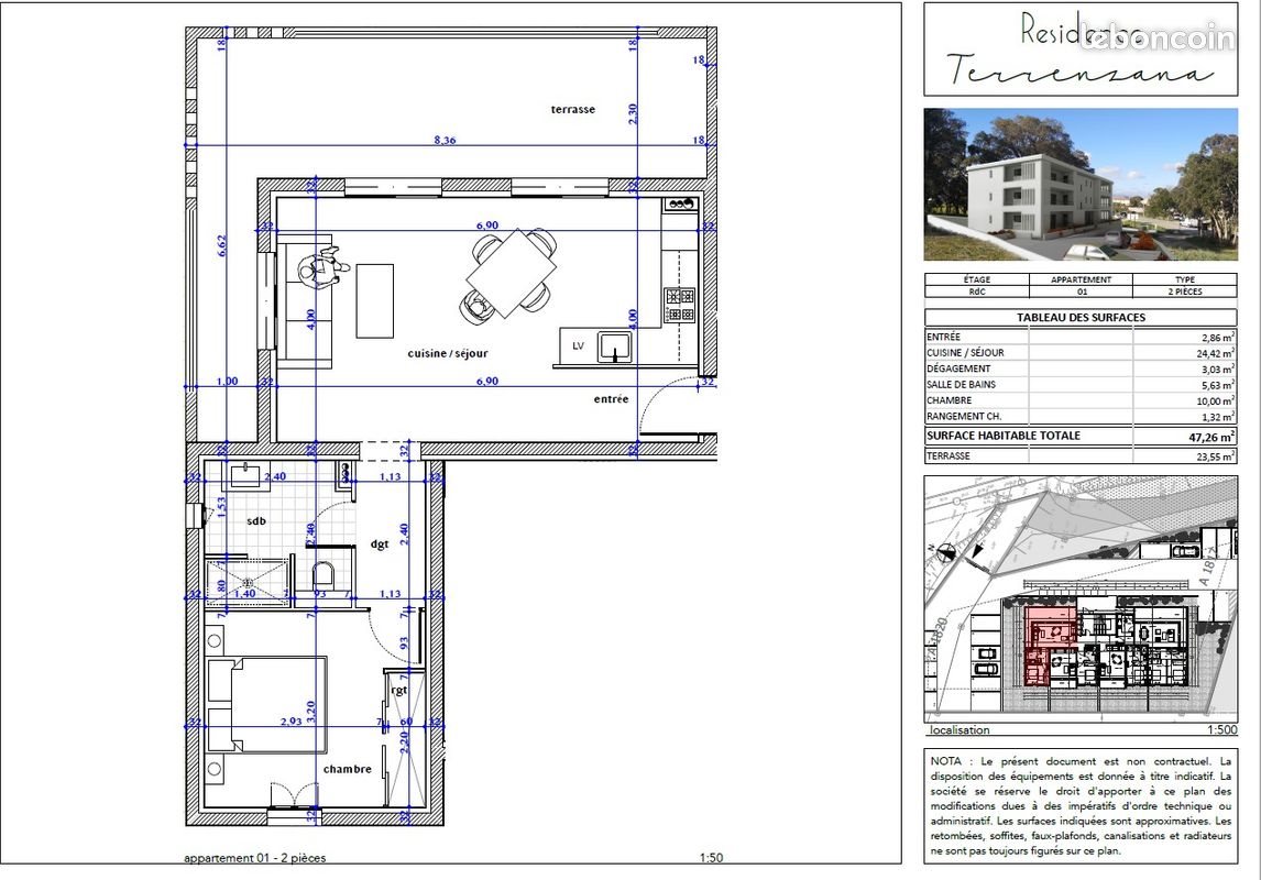 Appartement à vendre, 41m², Aléria